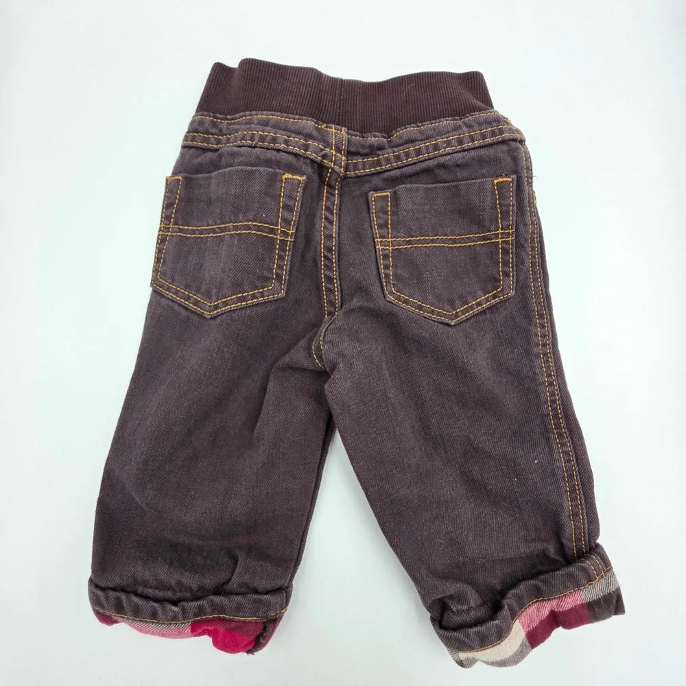Gymboree Baby Pants‎ with Red Drawstring and Plaid Cuffs Brown 6-12 Months boy